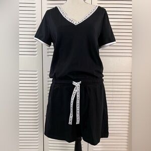 Calvin Klein Romper - Black With Branded White Contrasting Trimmings.
